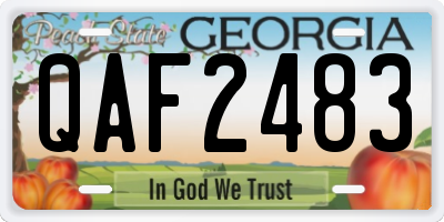 GA license plate QAF2483