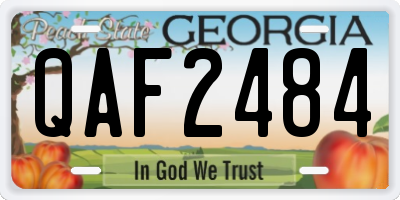 GA license plate QAF2484