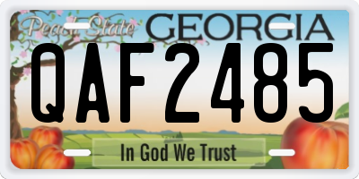 GA license plate QAF2485