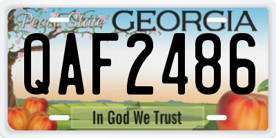 GA license plate QAF2486