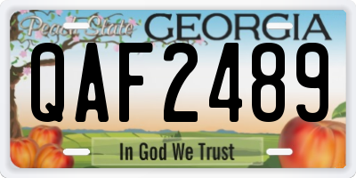 GA license plate QAF2489