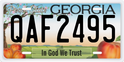 GA license plate QAF2495
