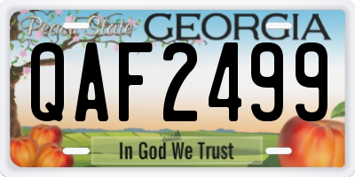 GA license plate QAF2499