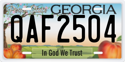 GA license plate QAF2504