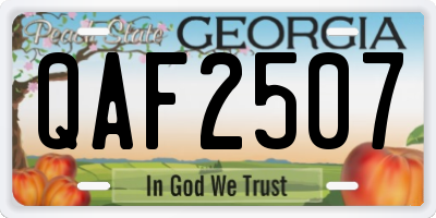 GA license plate QAF2507