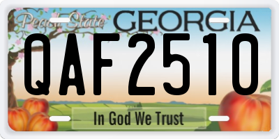 GA license plate QAF2510