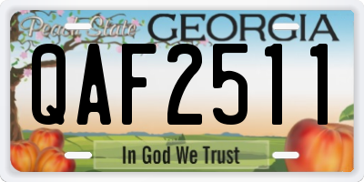 GA license plate QAF2511