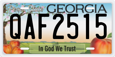 GA license plate QAF2515