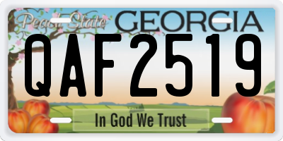 GA license plate QAF2519