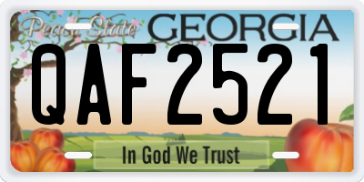 GA license plate QAF2521
