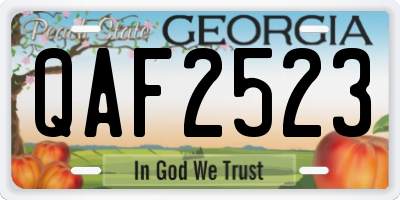 GA license plate QAF2523