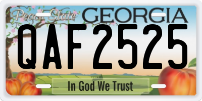 GA license plate QAF2525