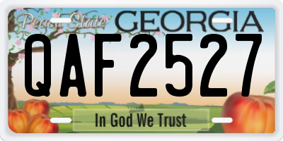 GA license plate QAF2527