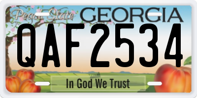 GA license plate QAF2534
