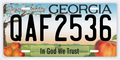 GA license plate QAF2536