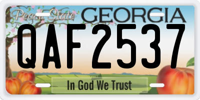 GA license plate QAF2537