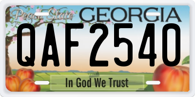 GA license plate QAF2540