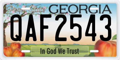 GA license plate QAF2543
