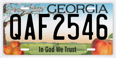GA license plate QAF2546