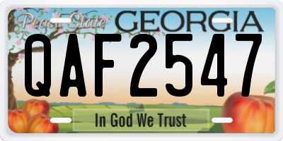 GA license plate QAF2547