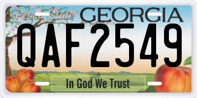 GA license plate QAF2549