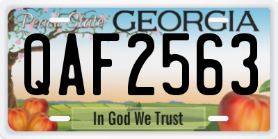 GA license plate QAF2563
