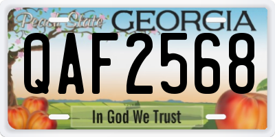 GA license plate QAF2568