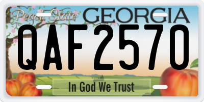 GA license plate QAF2570