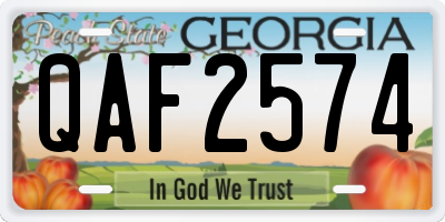 GA license plate QAF2574