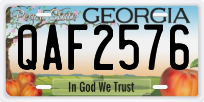 GA license plate QAF2576