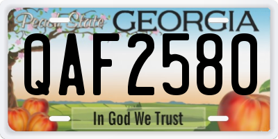 GA license plate QAF2580