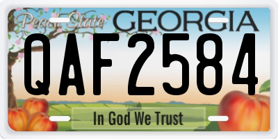 GA license plate QAF2584