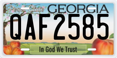 GA license plate QAF2585