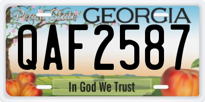 GA license plate QAF2587