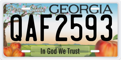 GA license plate QAF2593