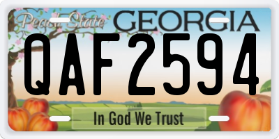 GA license plate QAF2594