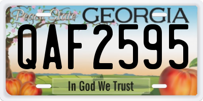GA license plate QAF2595