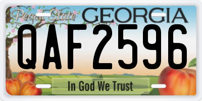 GA license plate QAF2596