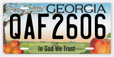 GA license plate QAF2606