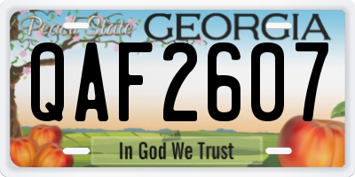 GA license plate QAF2607
