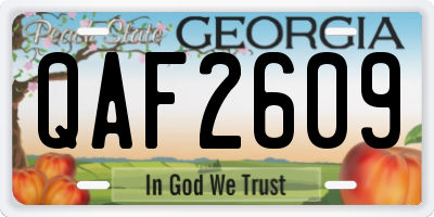 GA license plate QAF2609