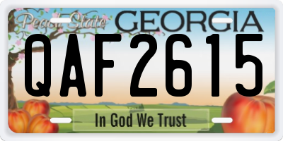 GA license plate QAF2615