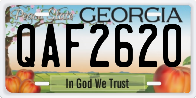 GA license plate QAF2620