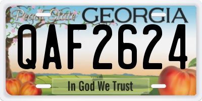 GA license plate QAF2624