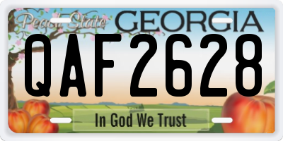 GA license plate QAF2628
