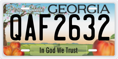 GA license plate QAF2632