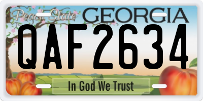 GA license plate QAF2634