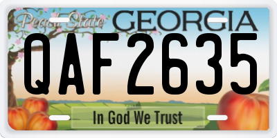 GA license plate QAF2635