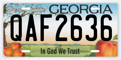 GA license plate QAF2636