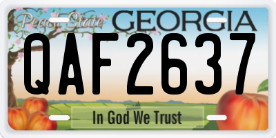 GA license plate QAF2637